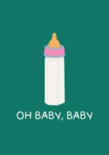 Funny/Cute - New Baby Card ' Oh Baby, Baby' created by Puns and Needles