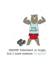 Supportive, reassuring - F**k cancer - tough and tougher created by Dandelion Stationery