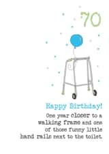 Funny 70th Birthday card - For Family And Friends - Getting Old created by Dandelion Stationery