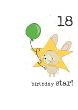 Cute 18th Birthday - Star Rabbit created by Dandelion Stationery