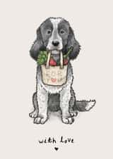 Cute Spaniel Dog - Thank You Card For Loved One - With Love created by Elspeth Rose