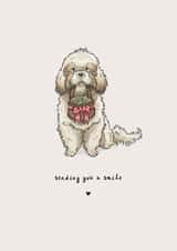 Cute Shih Tzu Dog Card - for Loved One - Sending You a Smile created by Elspeth Rose