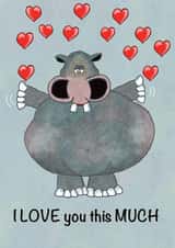 Love Card with hearts - I love you this much created by Gary Jones