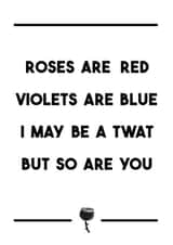 A cheeky/rude card for your boyfriend girlfriend, husband wife, spouse partner created by Dark Heart Cards