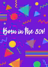 Born in the 80s vibrant retro vintage disco birthday card created by Whaley Nice Designs