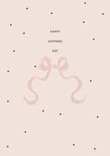 Modern Mother's day card with hand drawn bow illustration created by Dapple pop studio