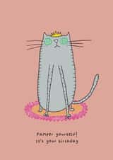 Cute Cat Birthday Card- Pamper Design created by Heather Buchanan