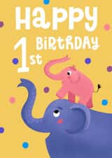 Cute Birthday Card - Elephants - 1 Today created by Anna Bencic
