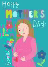 Cute Mothers day card - To a mummy to be - from her bump created by Fox and Bird Studio