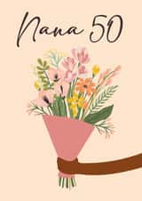 Pretty 50th birthday card for Nana created by Quinton cards