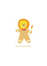 Cute Circus Card for New Baby - Gingerbread lion - New cub on the block created by Hele Jelly Bean