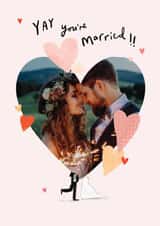 Personalised Wedding Photo Card created by Paperlink and Meraki Greeting Cards - Cute Wedding Photo Card - Just Married