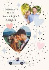 Personalised Wedding Photo Card created by Paperlink and Meraki Greeting Cards - Cute Wedding Photo Card - Congrats to the Beautiful Couple
