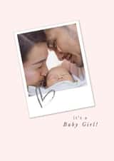 Personalised New Baby Photo Card created by Paperlink and Meraki Greeting Cards - Cute New Baby Card - its a Girl