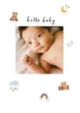 Personalised New Baby Photo Card created by Paperlink and Meraki Greeting Cards - Cute New Baby Photo Card - Hello
