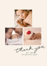 Personalised New Baby Photo Card created by Paperlink and Meraki Greeting Cards - Cute New Baby Photo Card - Thank you for the gift