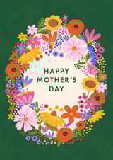 Pretty Happy Mother's Day Card - Floral Wreath created by @tikkled.pink