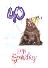 Cute - 40th Birthday - Bear - Pun - Card created by Citrus Bunn