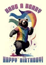BEARY BIRTHDAY Dancing Bear Funny Birthday card created by Bubble Goes Pop