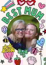 Personalised Mothers Day Photo Card created by Lisa Wardle - Cute Mother's Day Card - Best Mum