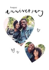 Personalised Anniversary Photo Card created by Paperlink and Meraki Greeting Cards - Classic Anniversary Photo Card - Hearts