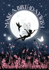Pretty birthday card for girls - fairy meadow - Make A Birthday Wish created by April Gonzalez