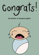 Funny card for new baby - congratulations - pregnancy created by Lunastella Design Company