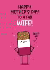 Mother's Day Card - Ice Lolly Pun - Fab Wife created by Twisted Haggis