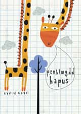 Giraffe Penblwydd Hapus Card - Welsh Happy Birthday created by Designs_by_flo