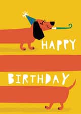 Cute and Funny Dog Birthday Card - Dachshund Dog created by SNIP SNIP HOORAY!