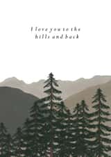 Mountains Card - I love you to the hills and back - card for hikers created by HeatherLucyJ