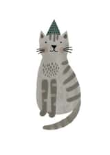 Cute Birthday Card - Cat in Party Hat created by HeatherLucyJ