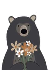 Cute Love Card - Bear with Flowers created by HeatherLucyJ