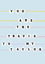 Cute Valentine's card - Travis Kelce & Taylor Swift friendship bracelet created by Oh Man!