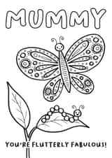 Butterfly Mother's Day Card - Colour in - Mummy, You're Flutterly Fabulous! created by Lucie Cooke Studio