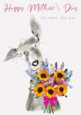 Cute Mothers Day Card - From the Dog - greyhound illustration created by Leanne Mullen
