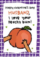 Cute Valentine's Day Card - for Husband - Peachy Bum created by The Playful Indian
