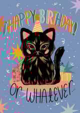 cute black cat for friend or family - happy birthday or whatever created by Julie Ursula