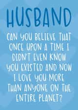 Cute Husband Valentine's Day Card - Love You More than Anyone on the Planet created by Brogan Thomas