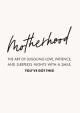 Supportive Motherhood Card - You've Got This created by Poppy Lane