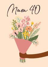 Cute birthday card - for Mum - 40th created by Quinton cards