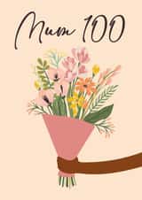 Pretty Birthday card - for Mum - 100th created by Quinton cards