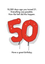 Funny Birthday Card - 50th - How Did This Happen? created by OBJECTABLES