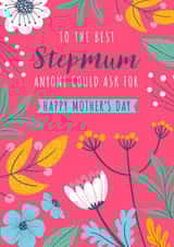 Pretty Mother's Day Card - For Stepmum - Floral design - Pink created by Dalia Clark Design