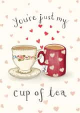 Cute Valentine's Day Card - Boyfriend - Cute cuppas created by Love Lucy Illustration