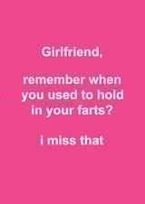 Funny Typography Valentines Day Card - for Girlfriend - Hold Your Farts In created by Snarkologie