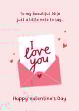 Cute Valentine's Card - I Love You - Wife created by Fliss Muir