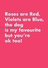 Funny Valentine's Day Card for Significant Other - The Dog is my favourite. created by Hello Munki