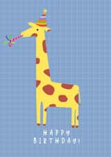 Cute Happy Birthday Card - Party Giraffe created by Abigail Elodie