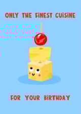 Funny Birthday Card - Party Food - Nostalgia - Cheese and Pineapple Sticks created by Lucy Maggie Designs